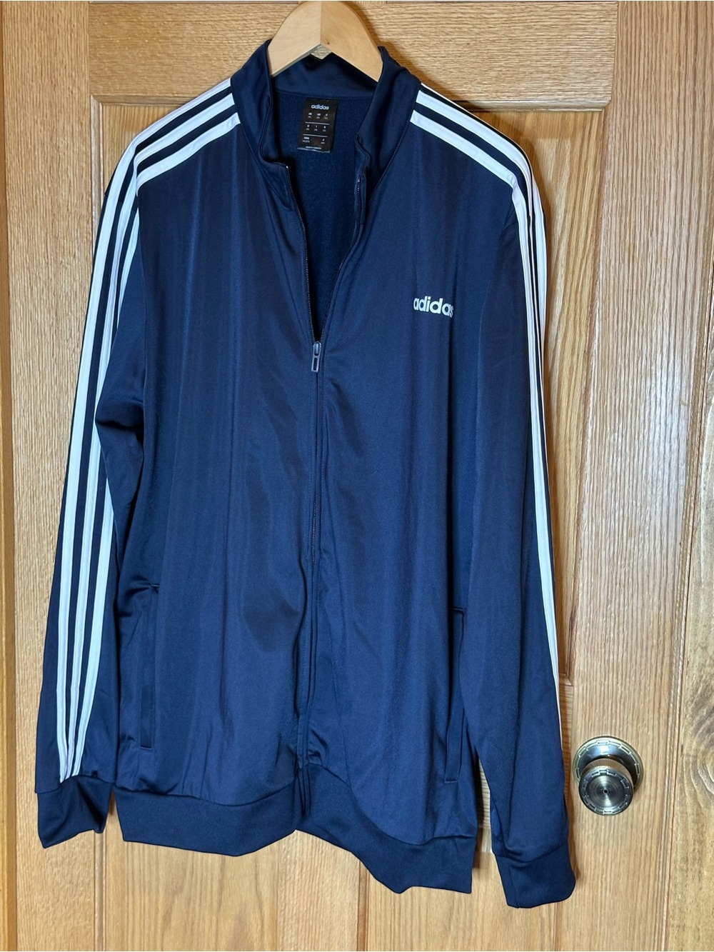 adidas Women's Essentials 3-Stripe Track Jacket navy size 2XL - Picture 3 of 5